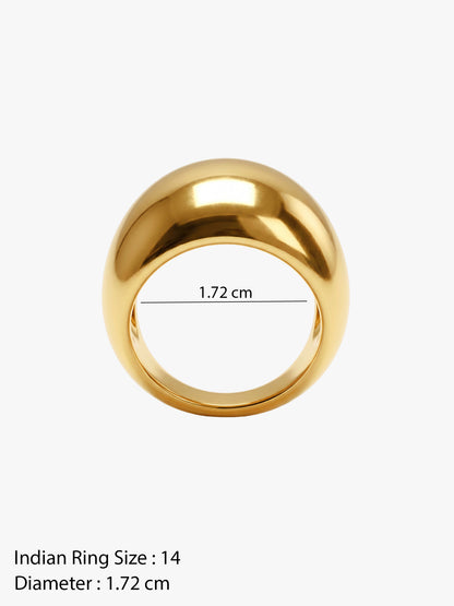 Molten Blob Bold Gold Plated Ring (Size 14)
