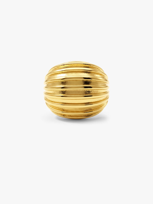 Ridge Stack Energy Gold Plated Ring (Size 15)