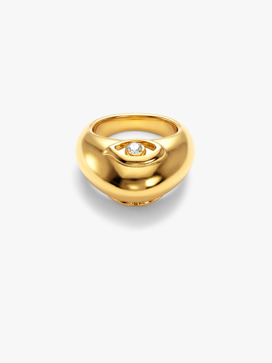 Eye Dome Energy Gold Plated Ring (Size 12)