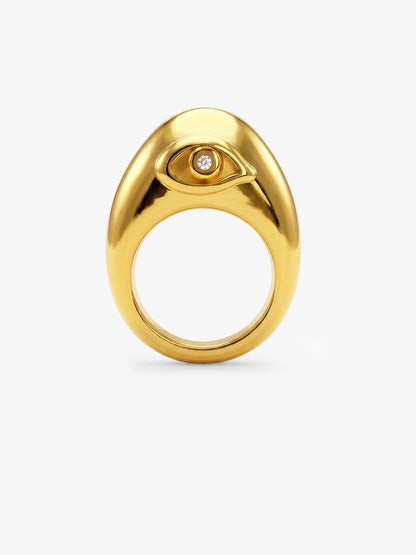Eye Dome Energy Gold Plated Ring (Size 12)
