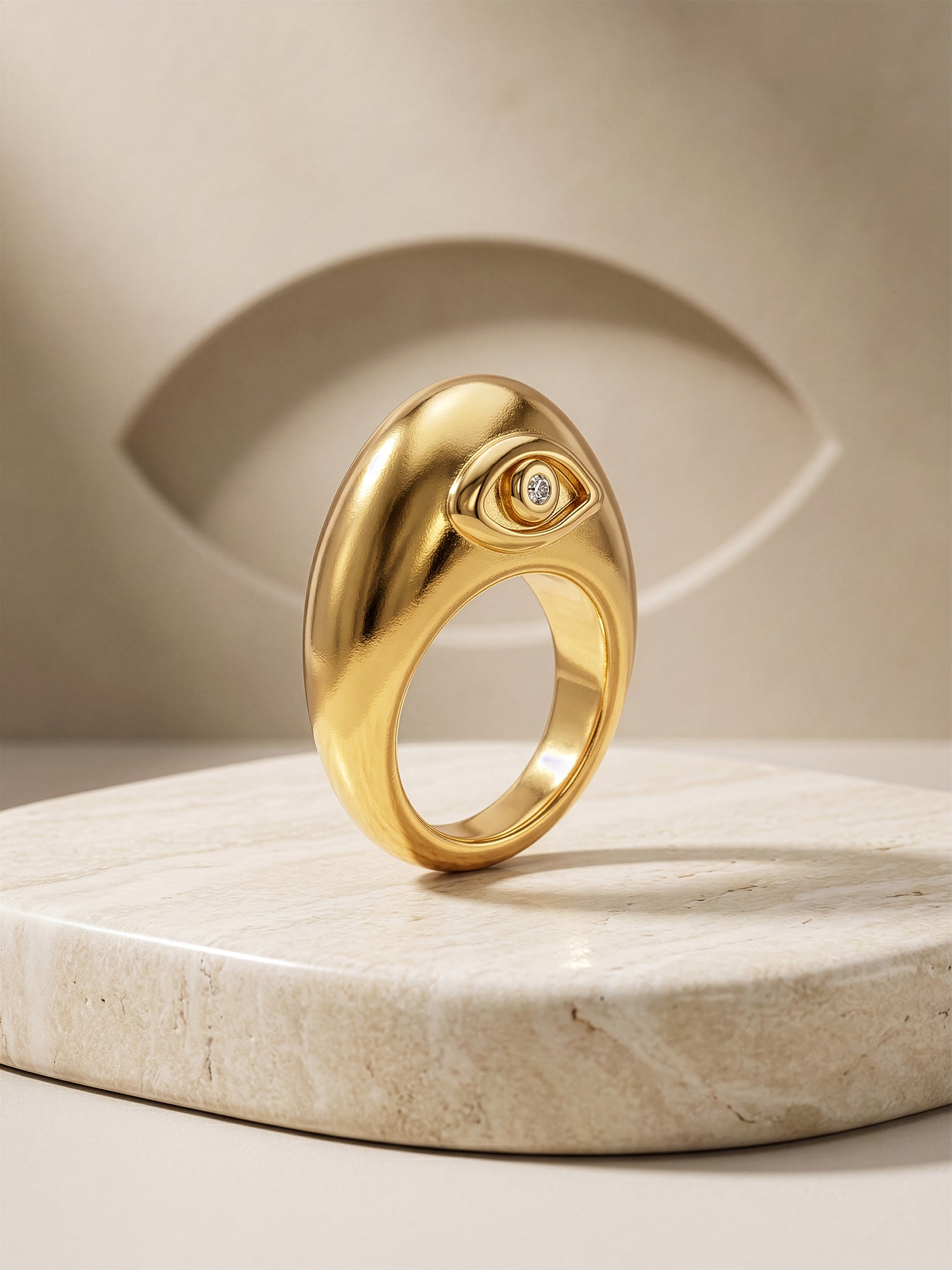 Eye Dome Energy Gold Plated Ring (Size 12)