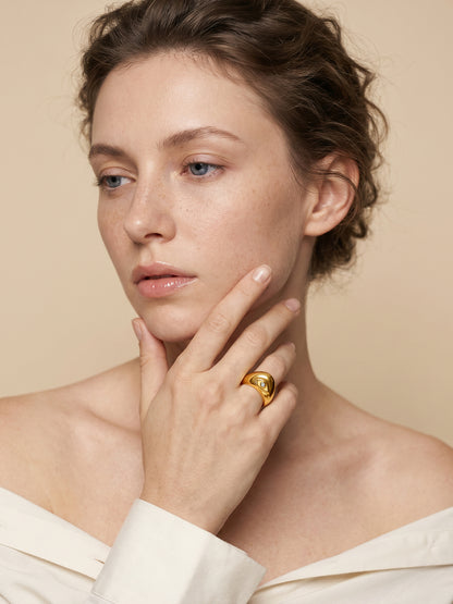 Eye Dome Energy Gold Plated Ring (Size 12)