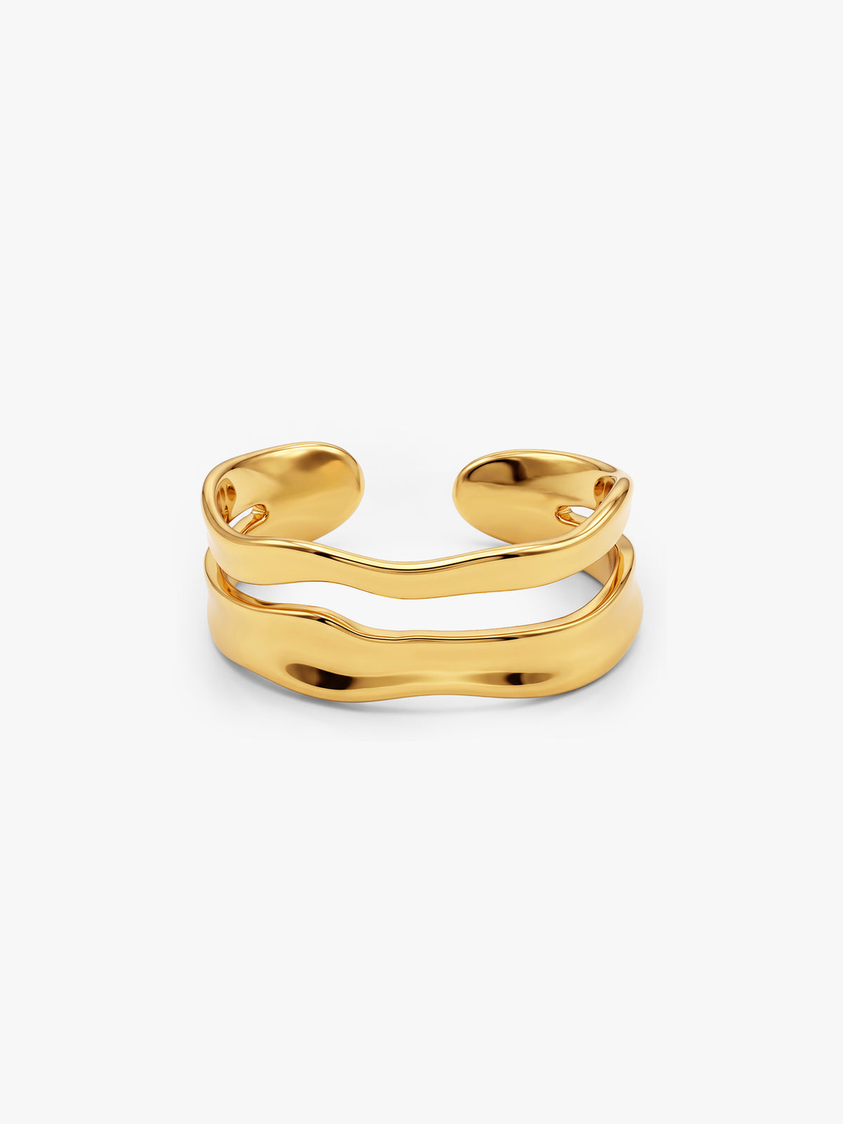 IXIA by GIVA Perfect Waves Gold Plated Ring (Size 16)