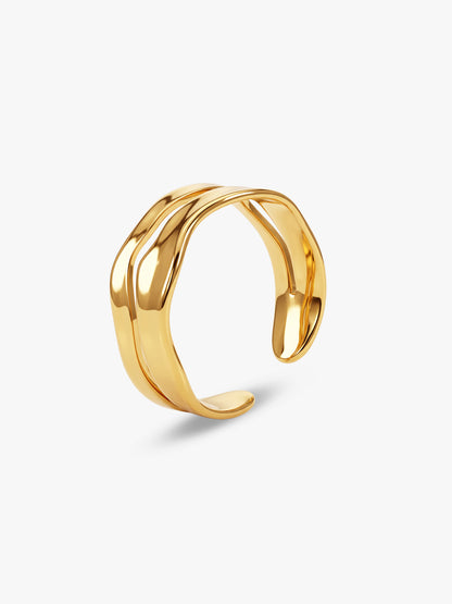 IXIA by GIVA Perfect Waves Gold Plated Ring (Size 16)