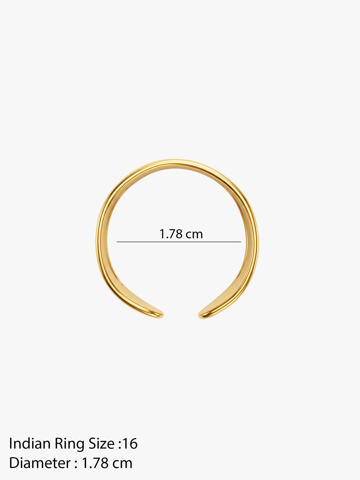 IXIA by GIVA Perfect Waves Gold Plated Ring (Size 16)