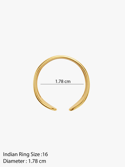 IXIA by GIVA Perfect Waves Gold Plated Ring (Size 16)