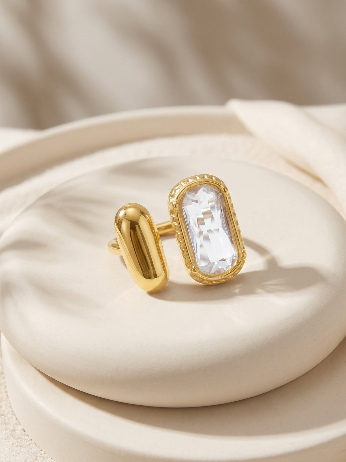 IXIA by GIVA Sparkling Mate Gold Plated Ring (Size 9)