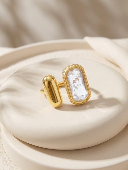 IXIA by GIVA Sparkling Mate Gold Plated Ring (Size 9)
