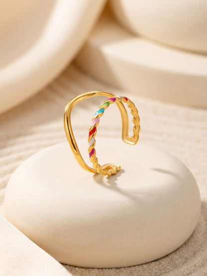 IXIA by GIVA Ringbow Gold Plated Ring (Size 16)