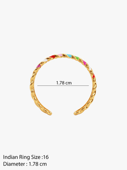 IXIA by GIVA Ringbow Gold Plated Ring (Size 16)