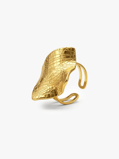 Edgy Energy Gold Plated Ring (Size 12)