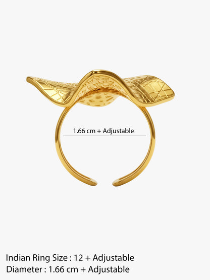 Edgy Energy Gold Plated Ring (Size 12)