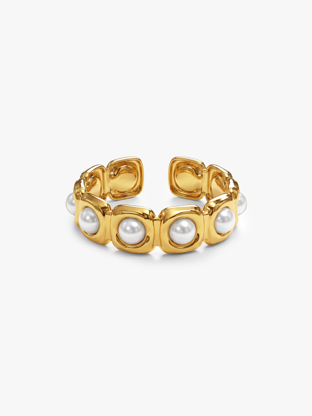 IXIA by GIVA Multipearl Gold Plated Ring (Size 15)
