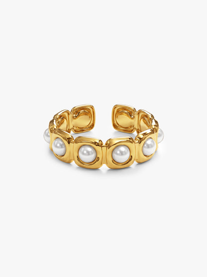 IXIA by GIVA Multipearl Gold Plated Ring (Size 15)