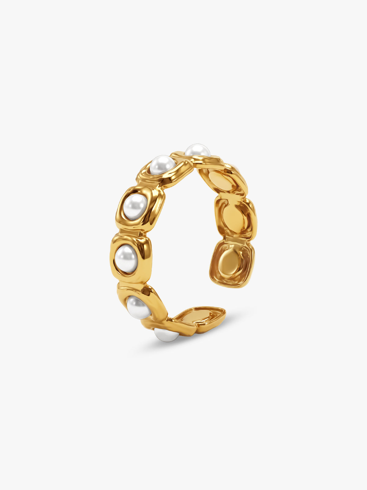 IXIA by GIVA Multipearl Gold Plated Ring (Size 15)