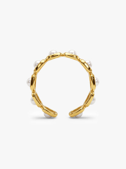 IXIA by GIVA Multipearl Gold Plated Ring (Size 15)
