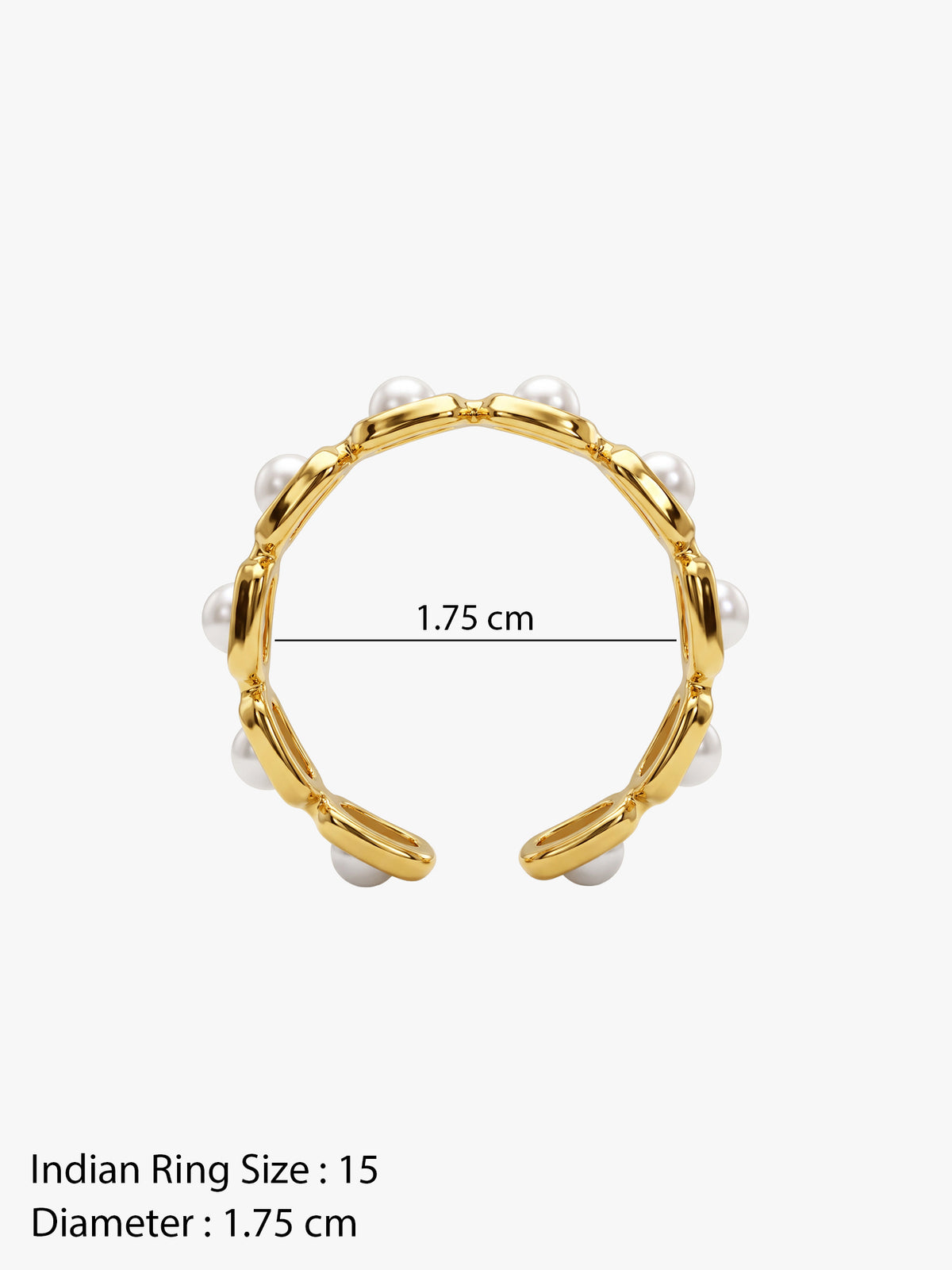 IXIA by GIVA Multipearl Gold Plated Ring (Size 15)