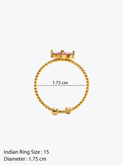 IXIA by GIVA Budding Romance Gold Plated Ring (Size 15)