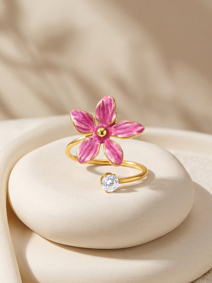 IXIA by GIVA Bloom Service Gold Plated Ring
