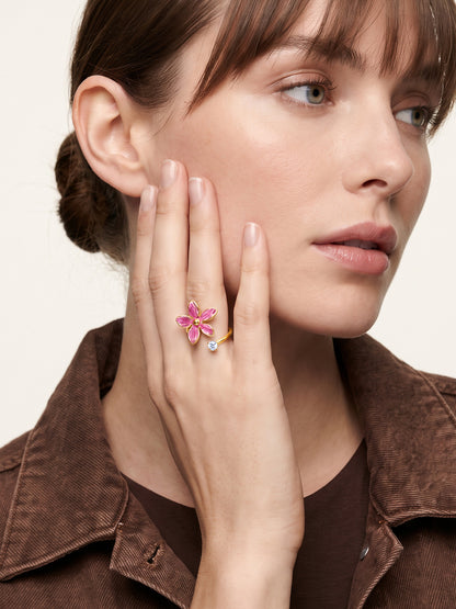 IXIA by GIVA Bloom Service Gold Plated Ring