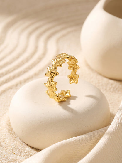 IXIA by GIVA Multi Starrer Gold Plated Ring (Size 14)