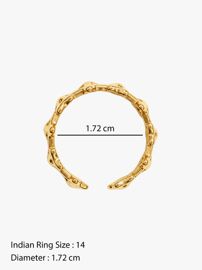 IXIA by GIVA Multi Starrer Gold Plated Ring (Size 14)