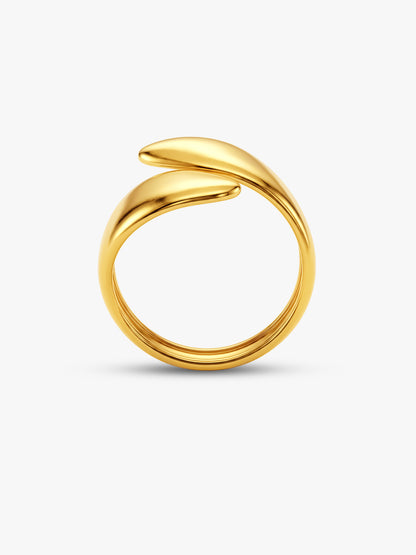Fold Over Energy Gold Plated Ring (Size 16)