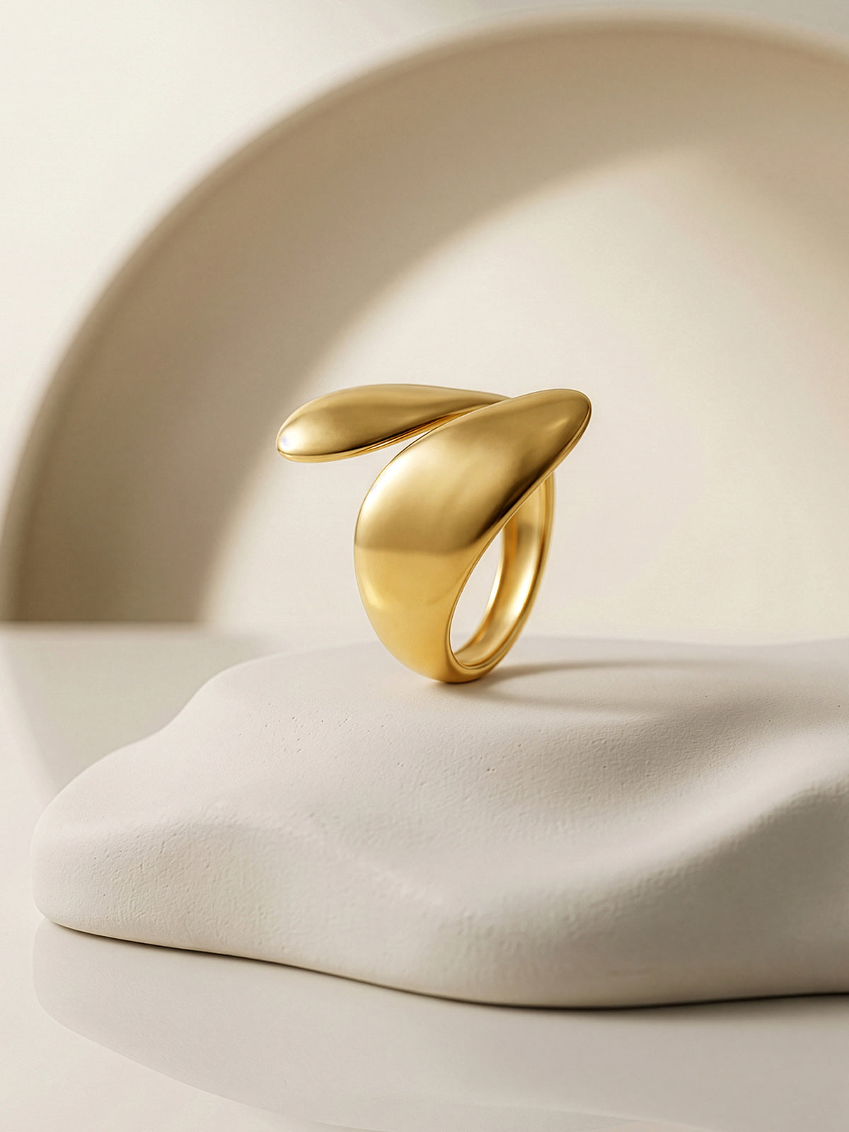 IXIA by GIVA Fold Over Energy Gold Plated Ring (Size 16)