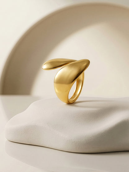 Fold Over Energy Gold Plated Ring (Size 16)