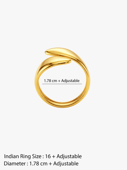Fold Over Energy Gold Plated Ring (Size 16)