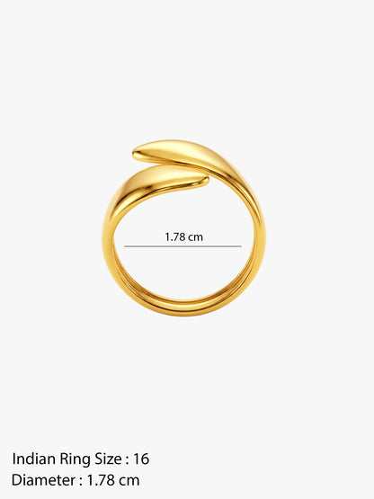 OnnMe by GIVA Fold Over Energy Gold Plated Ring (Size 16)