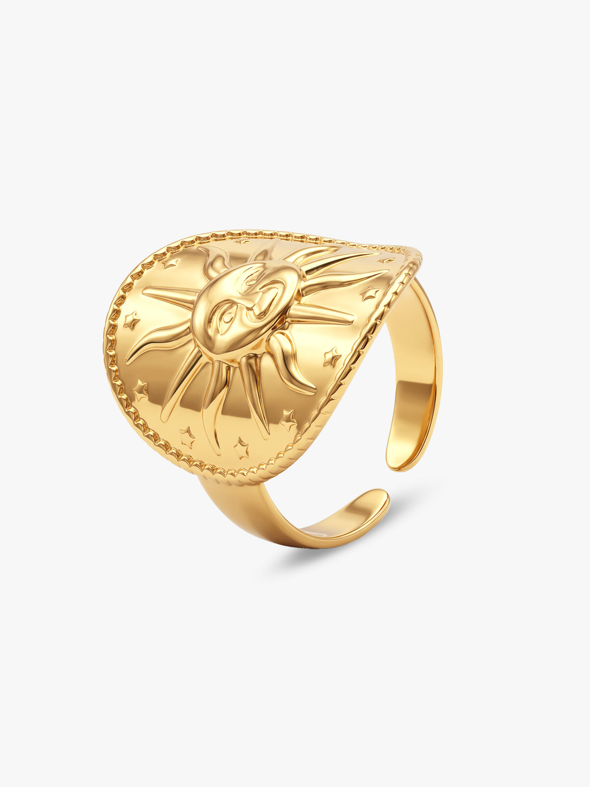 IXIA BY GIVA Solar Energy Gold Plated Ring (Size 13)