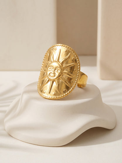 IXIA BY GIVA Solar Energy Gold Plated Ring (Size 13)