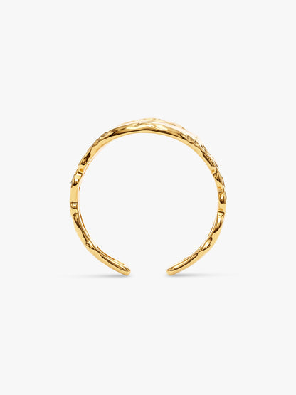 IXIA BY GIVA Floral Press Gold Plated Ring (Size 16)
