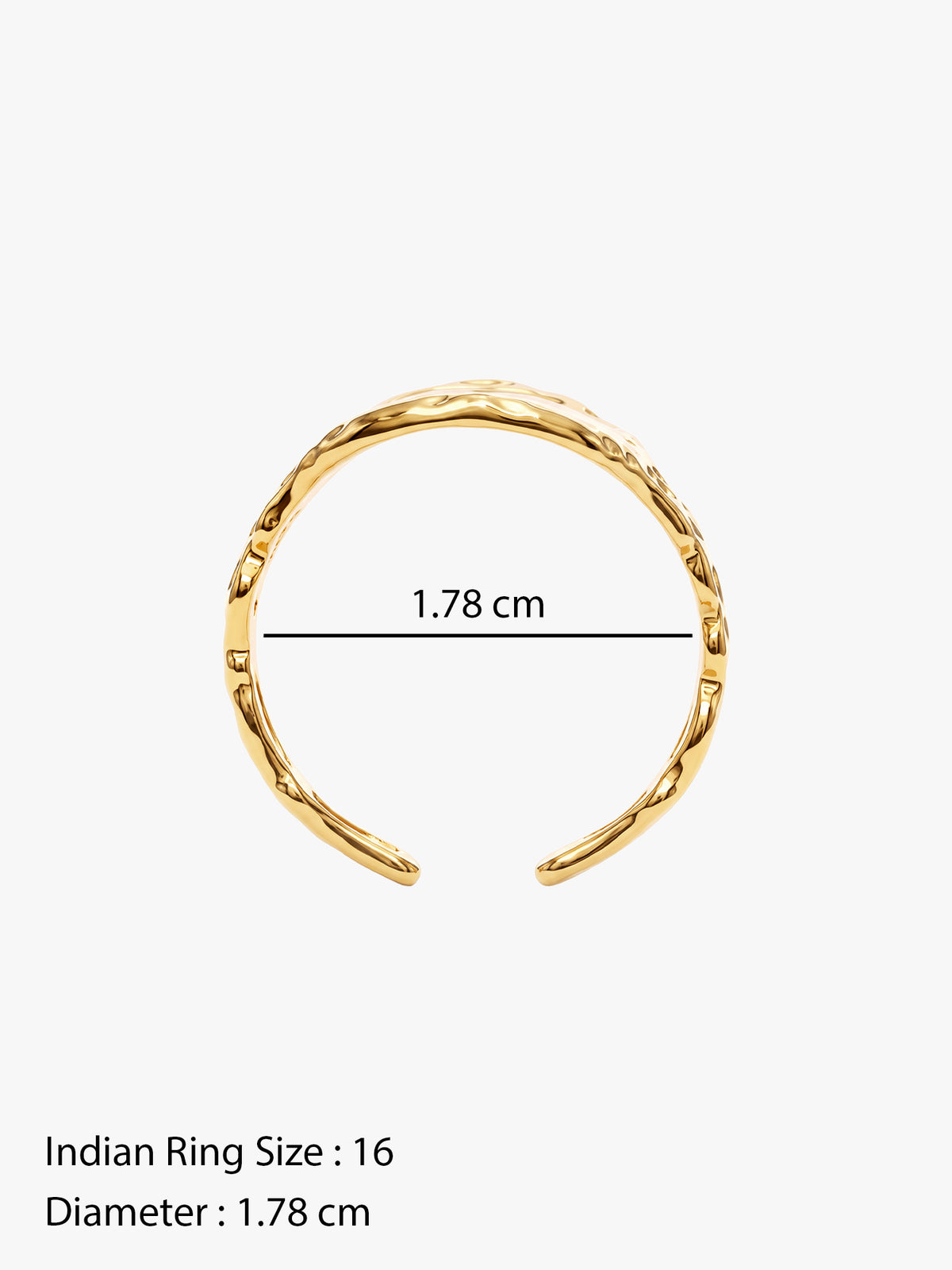 IXIA BY GIVA Floral Press Gold Plated Ring (Size 16)