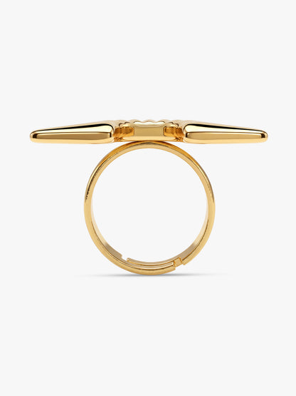 IXIA by GIVA Half Sun Gold Plated Ring (Size 13)
