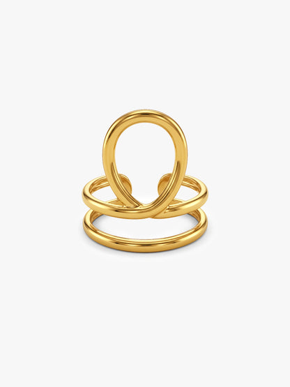 Double Trouble Gold Plated Ring (Size 13)