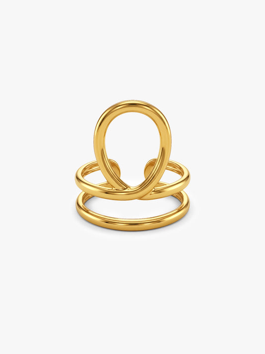 Double Trouble Gold Plated Ring (Size 13)