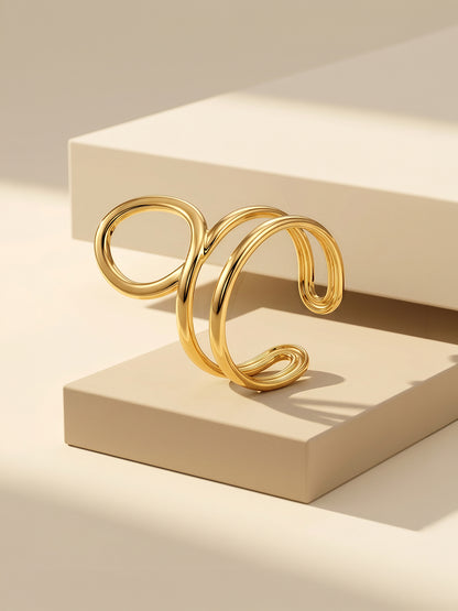 Double Trouble Gold Plated Ring (Size 13)