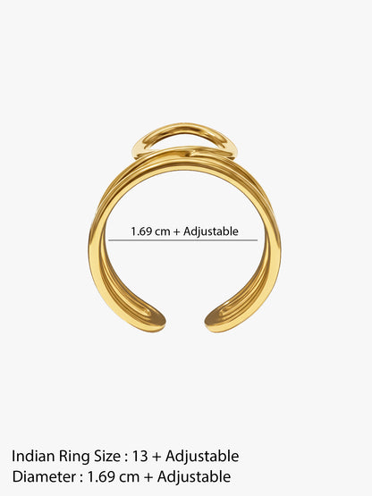 Double Trouble Gold Plated Ring (Size 13)