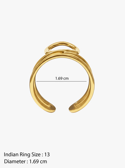 OnnMe by GIVA Double Trouble Gold Plated Ring (Size 13)