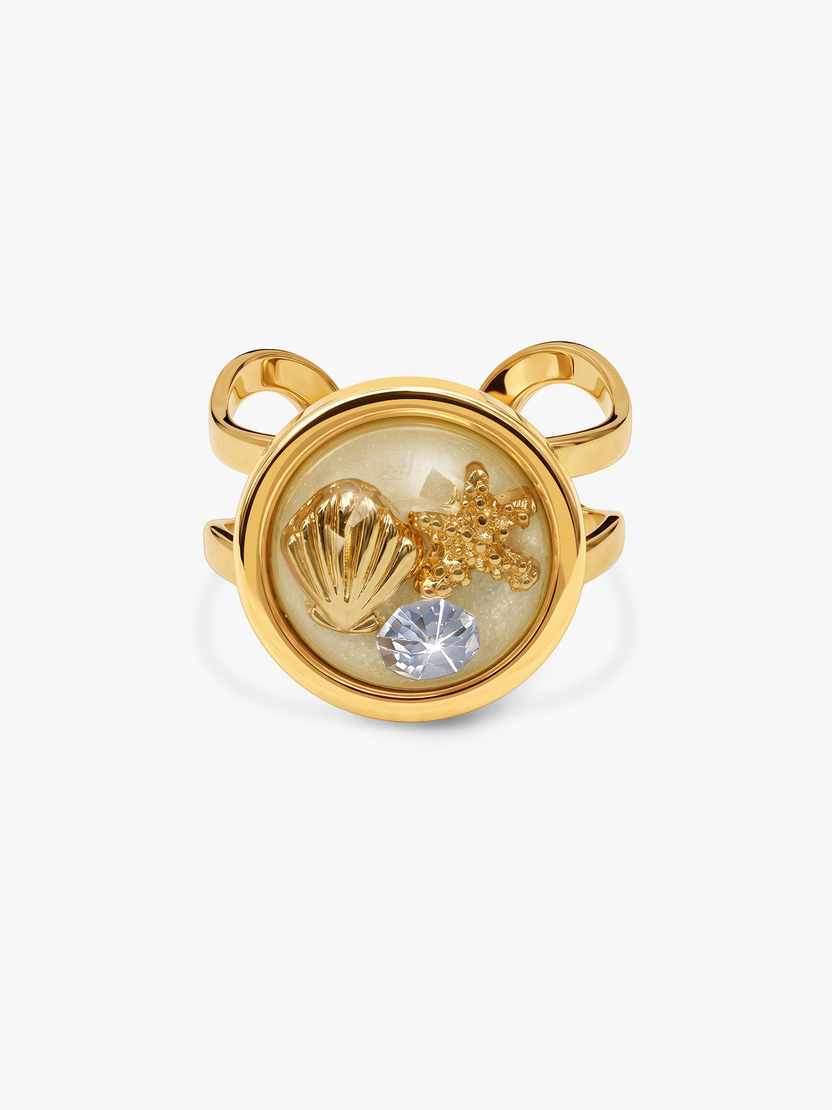 IXIA by GIVA Shell Yeah Gold Plated Ring (Size 10)