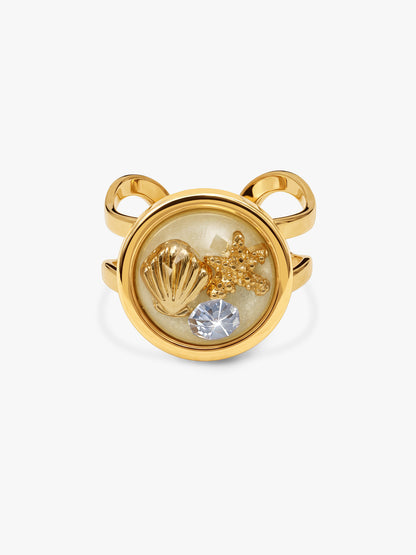 IXIA by GIVA Shell Yeah Gold Plated Ring (Size 10)