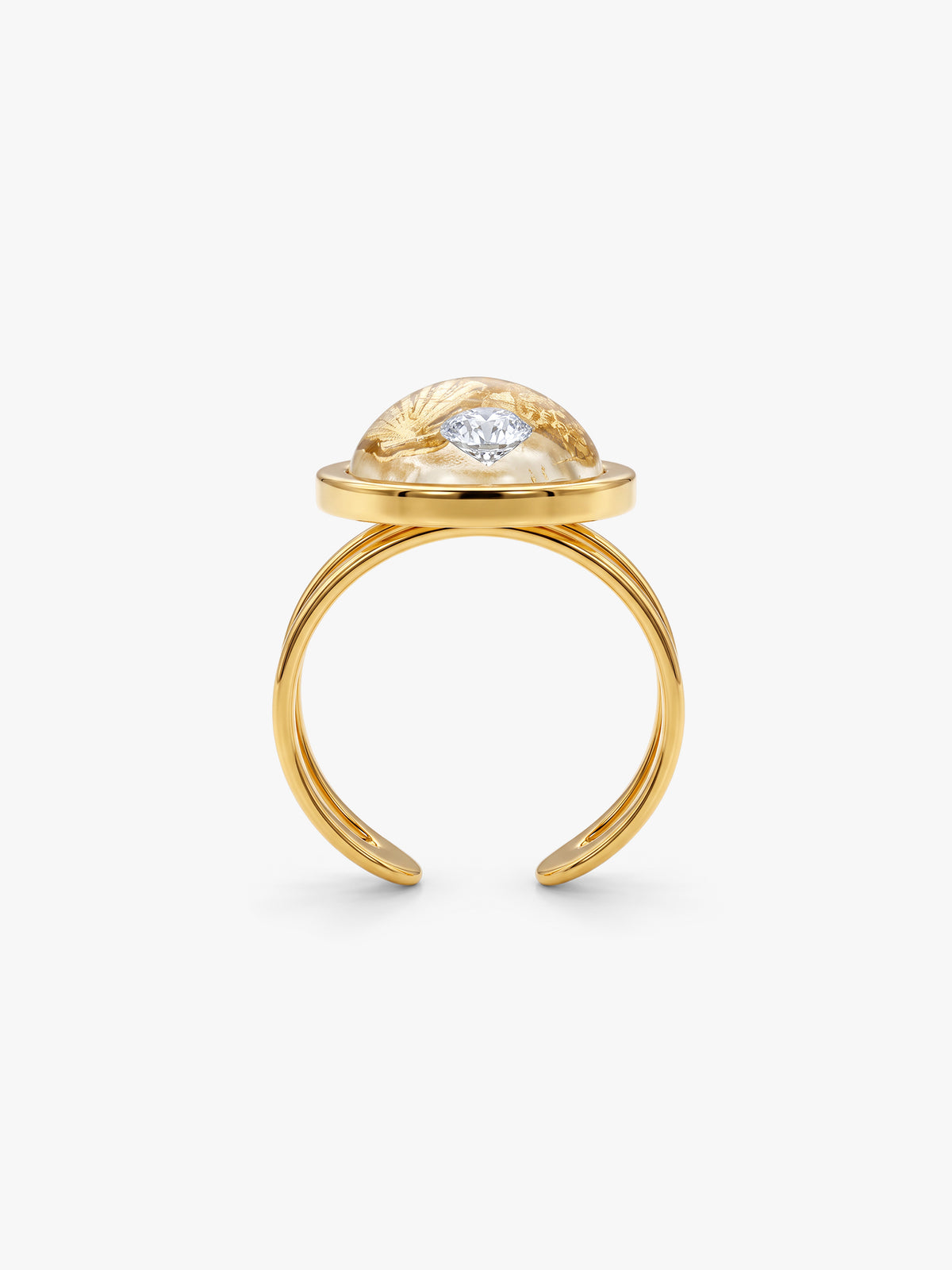 IXIA by GIVA Shell Yeah Gold Plated Ring (Size 10)