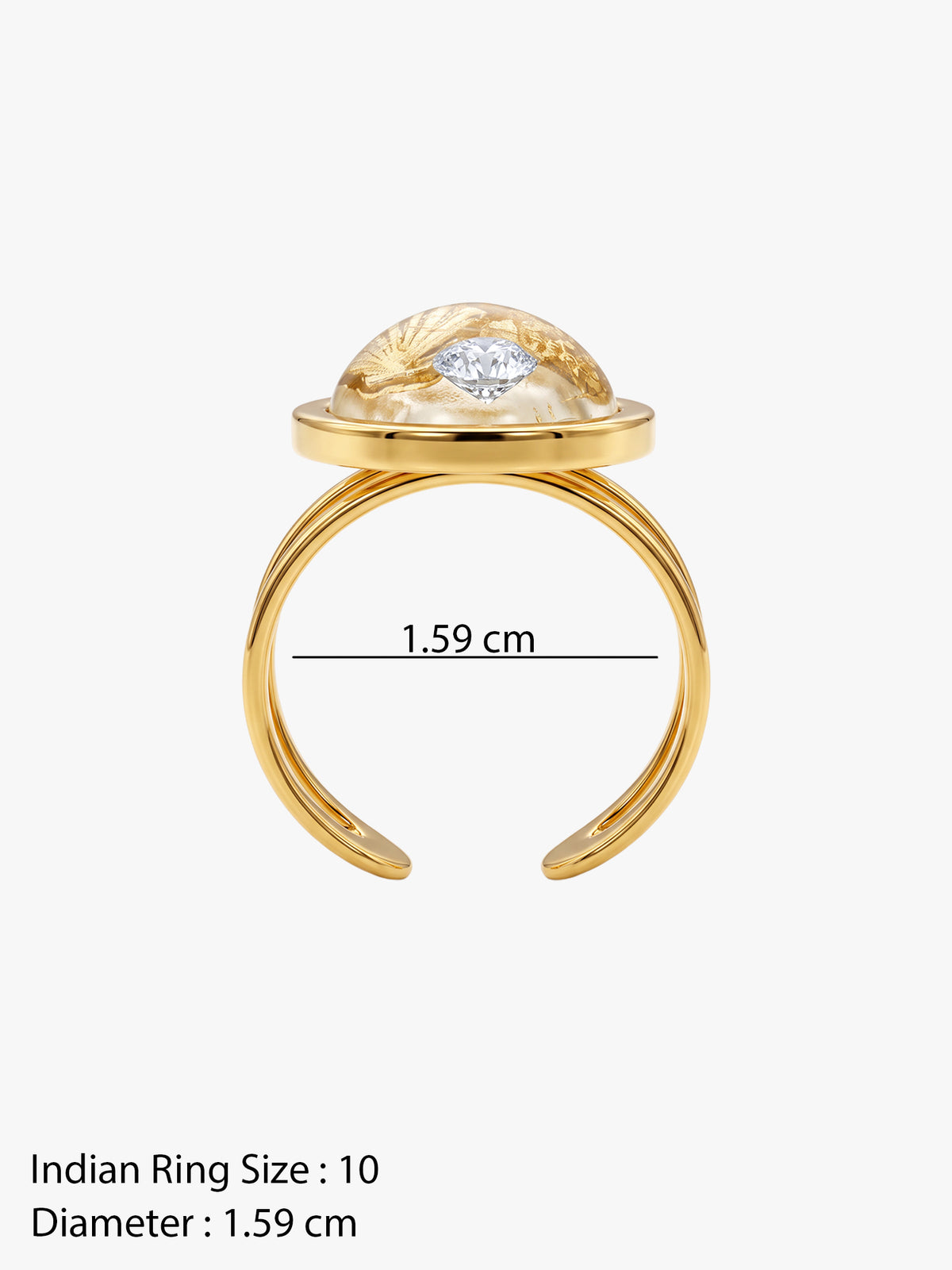 IXIA by GIVA Shell Yeah Gold Plated Ring (Size 10)