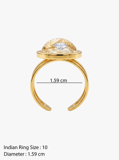 IXIA by GIVA Shell Yeah Gold Plated Ring (Size 10)