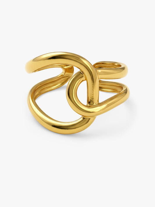 Loop Link Energy Gold Plated Ring (Size 15)