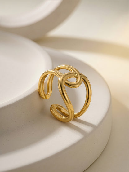 Loop Link Energy Gold Plated Ring (Size 15)