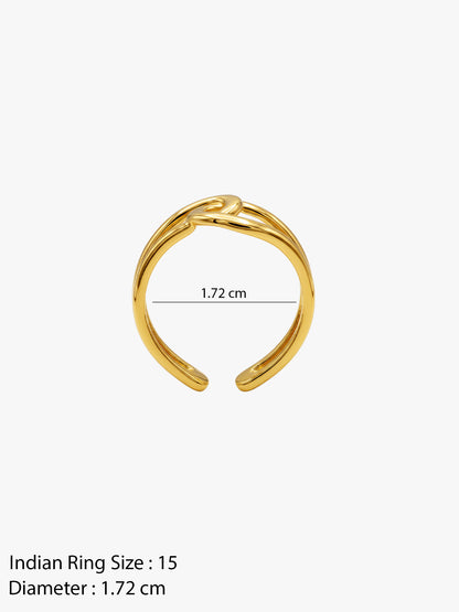 OnnMe by GIVA Loop Link Energy Gold Plated Ring (Size 15)
