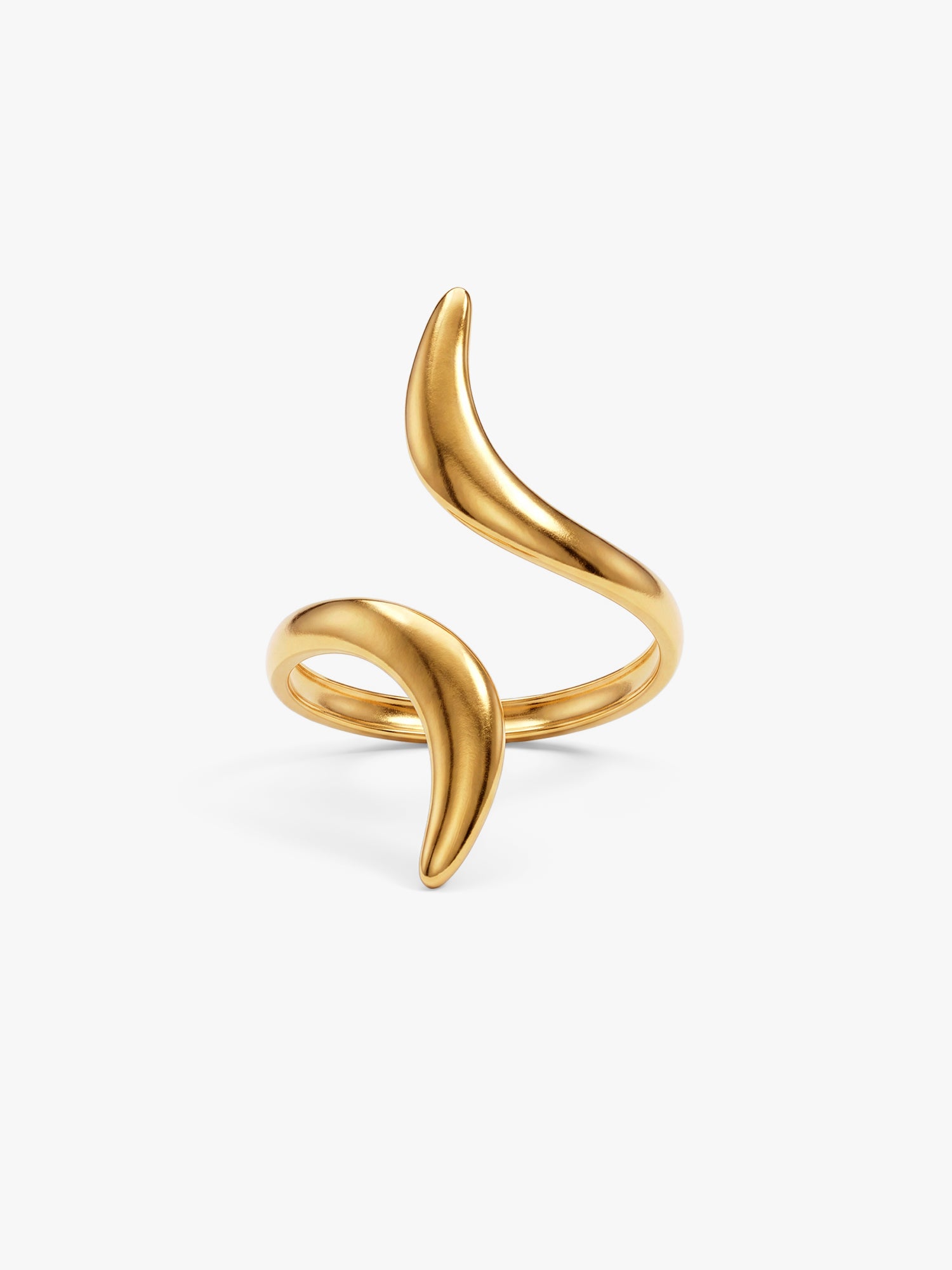 Sharp Curve Energy Gold Plated Ring